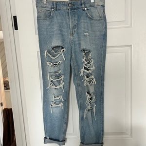 H&M distressed boyfriend jeans